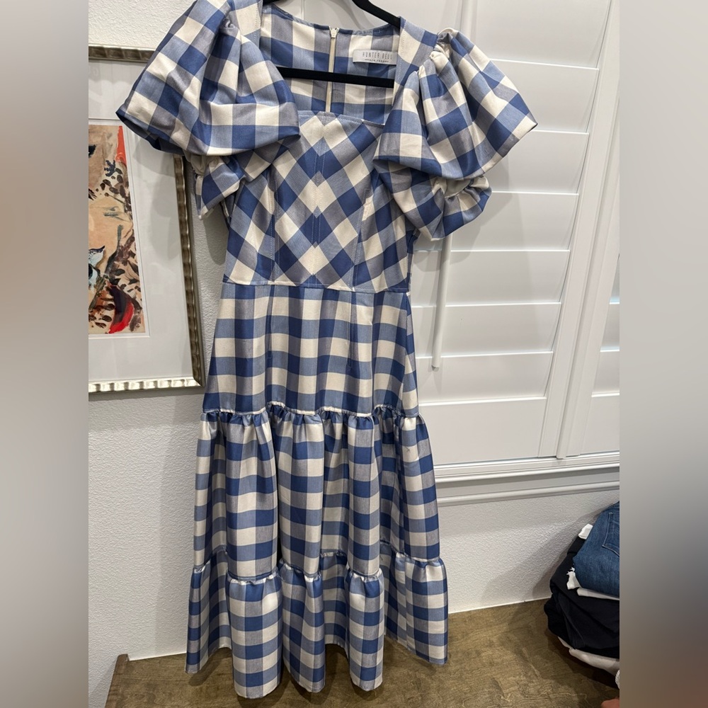 Hunter Bell Blue Gingham Dress Size 4